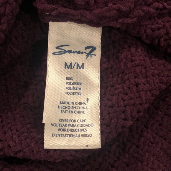 Seven 7 Plush Super Chunky Oversized Cable Knit Turtleneck Cowl Sweater-Size Med - Picture 6 of 6